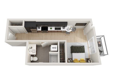 Studio F Floor Plan at Ion Town Center, Shoreline, WA 98133